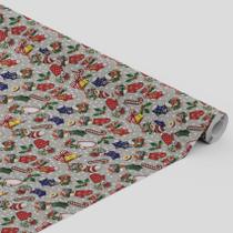 Tecido Oxford Estampado Meia Natalina Cinza Poá -1,40m Tecido Oxford Estampado Meia Natalina Cinza Poá -1,40m