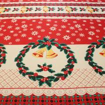 Tecido Oxford Estampado Natalino Natal Sinos Coroa Vermelha