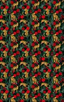 Tecido Oxford Estampado Onças Rosas Vermelhas - 1,40m