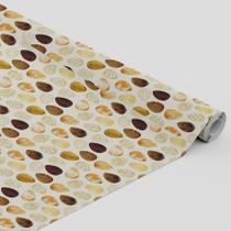 Tecido Oxford Estampado Ovos de Páscoa Glitter Dourado e Marrom - 1,40m