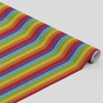 Tecido Oxford Estampado Pop It Listras Coloridas - 1,40m