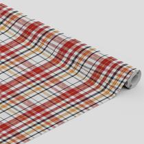 Tecido Oxford Estampado Xadrez Listrado Branco e Vermelho - 1,40m Tecido Oxford Estampado Xadrez Listrado Branco e Vermelho - 1,40m