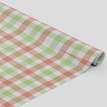 Tecido Oxford Estampado Xadrez Quadrado Verde e Laranja - 1,40m