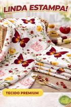 Tecido Oxford Medida 5,00 Metros Estampado Borboleta Toalha, Trilho ,Centro de Mesa, Artesanato