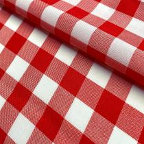 Tecido Oxford Xadrez Vermelho e Branco (2cm x 2cm) - 1,50m de Largura