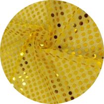 Tecido Paetê Fantasia 10 x 1,10mts Cor:Amarelo Ouro