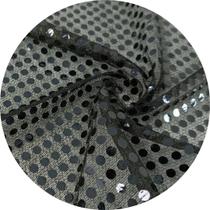 Tecido Paetê Fantasia 10 x 1,10mts Cor:Preto