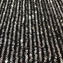 Tecido Paete Kiev 100% Poliester Preto/Prata