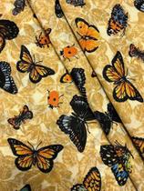 Tecido para decoração Gorgurinho borboletas bege - Tmdecor