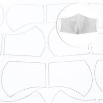 Tecido para Máscara Riscado Círculo Branco 0,58cm x 1,44mts - Ideal para Confecção de Máscaras