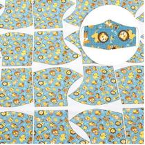 Tecido Para Máscara Riscado Infantil Bichinhos 0,58cm x 1,44mts - Circulo