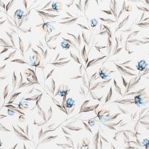 Tecido Para Sofá e Estofado Impermeabilizado Bergamo 08 Flor Azul-Branco - largura 1,40m