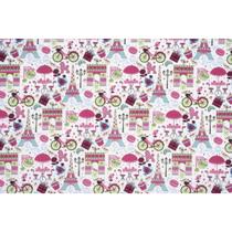 Tecido Patchwork AM-2594 Estampado Paris 2 5150 Dohler 50x150cm