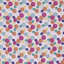 Tecido patchwork estampado botões 5588 dohler 100x150cm Tecido patchwork estampado botões 5588 dohler 100x150cm