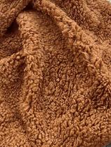 Tecido Pele Sherpa Teddy, Carneirinho, Lã de Carapina 100% Poliéster (1 metro x 150cm) - Marrom Claro