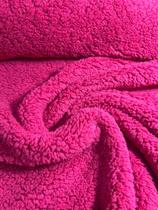 Tecido Pelúcia Carapinha / Cor: Rosa Pink (0,50 x 1,60mts)