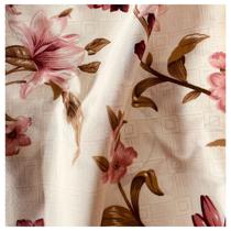Tecido percal 2.5 larg/mts cor palha quadriculado floral metro