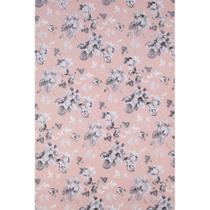 Tecido Percal Estampado Floral Cinza Fundo Rose 150 Fios - 2,50m de Largura Tecido Percal Estampado Floral Cinza Fundo Rose 150 Fios - 2,50m de Largura