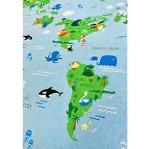 Tecido Percal Estampado Mapa Safari 150 Fios - 2,50m de Largura Tecido Percal Estampado Mapa Safari 150 Fios - 2,50m de Largura