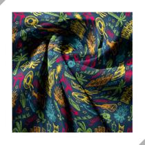 Tecido Poliéster Estampado Jacquard Festa Junina Balões e Fogueiras - 1,40m Tecido Poliéster Estampado Jacquard Festa Junina Balões e Fogueiras - 1,40m
