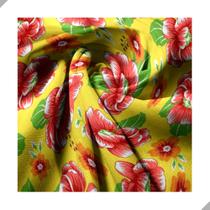 Tecido Poliéster Estampado Jacquard Festa Junina Chita Amarelo - 1,40m Tecido Poliéster Estampado Jacquard Festa Junina Chita Amarelo - 1,40m