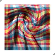 Tecido Poliéster Estampado Jacquard Festa Junina Xadrez Colorido- 1,40m Tecido Poliéster Estampado Jacquard Festa Junina Xadrez Colorido- 1,40m
