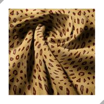 Tecido Poliéster Estampado Jacquard Pele Onça Animal Print - 1,40m