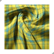 Tecido Poliéster Estampado Jacquard Xadrez Amarelo e Azul - 1,40m Tecido Poliéster Estampado Jacquard Xadrez Amarelo e Azul - 1,40m