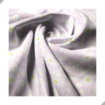 Tecido Poliéster Estampado Margaridas Fundo Rosa Bebê - 1,40m