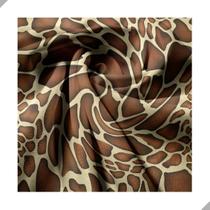 Tecido Poliéster Estampado Pele Girafa Animal Print - 1,40m