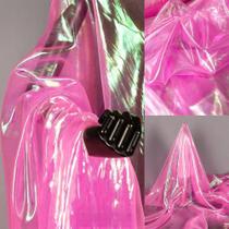 Tecido Qidekjjt, organza iridescente, rosa choque, 3 m de largura, Halloween