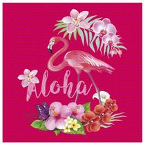 Tecido Quadrado Digital 49 x 49cm - Flamingo Aloha