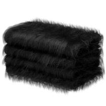 Tecido quadrado Jetec Black Faux Fur 25x50 cm para artesanato DIY x4
