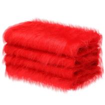 Tecido quadrado Jetec Red Faux Fur 25x50 cm para artesanato DIY x4 Tecido quadrado Jetec Red Faux Fur 25x50 cm para artesanato DIY x4