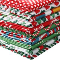 Tecido Quadrados Tatuo Algodão de Natal 50x50cm (10 peças)