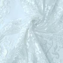 Tecido Renda Guiper Tule Branco 50cm x 1,30m