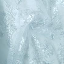 Tecido Renda Guiper Tule Branco em Folhas 50cm x 1,30m