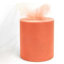 Tecido: rolo de tule GCVOPTON, 15 cm x 183 m, pêssego