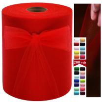 Tecido: rolo de tule vermelho IONTACH, 15cm x 180m, poliéster Tecido: rolo de tule vermelho IONTACH, 15cm x 180m, poliéster