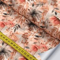 Tecido Sublime Plastic - Flores e Sombras Marrom (0,50x1,40) Tecido Sublime Plastic - Flores e Sombras Marrom (0,50x1,40)