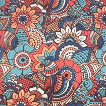 Tecido Suede Estampado Mandala 1 Metro Tapeçaria Decoração