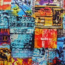 Tecido Suede Estampado Street Grafitado D05 03 Metros - D'rossi