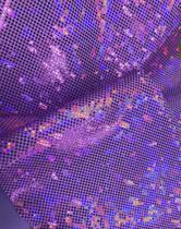Tecido SY Fabrics Shattered Glass Hologram Spandex Lilás Tecido SY Fabrics Shattered Glass Hologram Spandex Lilás