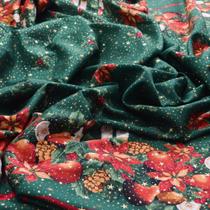 Tecido Toalha de Mesa Natal Natalina Gliter Dourado 10,0 mts