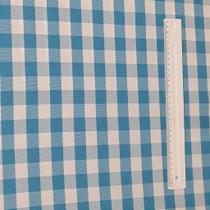 Tecido Toalha Mesa Oxford Xadrez Azul e Branco 50cm x 1,50m