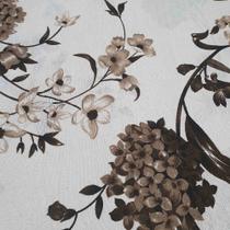 Tecido Toalha Mesa Rústico Bege Floral 50cm x 1,50m