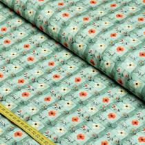 Tecido Tricoline Acquared : Patch Floral (0,50x1,50)