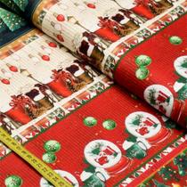 Tecido Tricoline Barrado Natal : Cor Barrado Natalino (0,50x1,50)