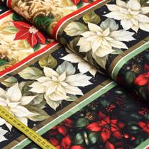 Tecido Tricoline Barrado Natal : Cor Barrados Flores Natalinas (0,50x1,50) Tecido Tricoline Barrado Natal : Cor Barrados Flores Natalinas (0,50x1,50)