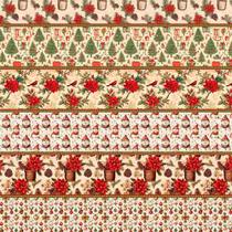 Tecido Tricoline Barrados de Natal Fernando Maluhy - Vintage (0,50x1,50) Tecido Tricoline Barrados de Natal Fernando Maluhy - Vintage (0,50x1,50)